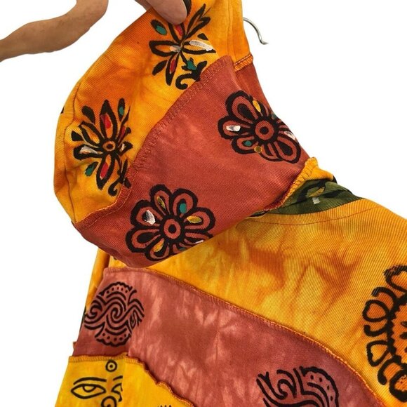 Rising International Women 3XL Plus Floral Patchwork Hoodie Yellow Boho Hippie - Picture 12 of 12